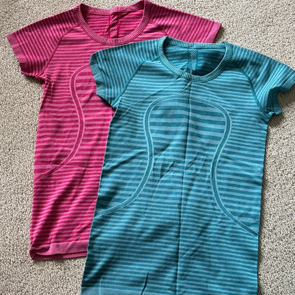 Lululemon Swiftly Tech Striped Short Sleeve Tees size 6